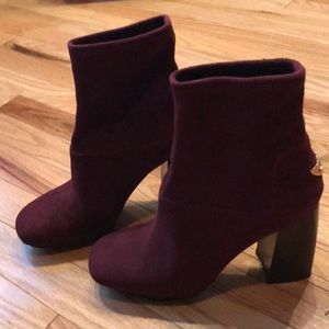 Tory Burch Burgundy Ankle Boots